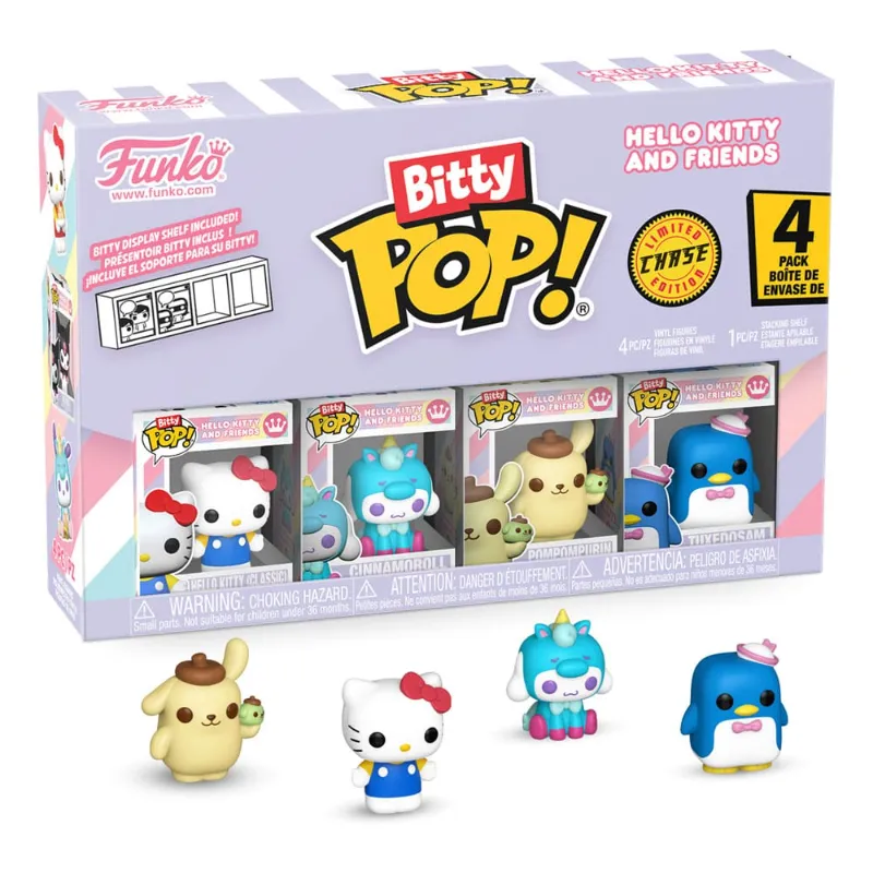 Hello Kitty and Friends Bitty POP! Vinyl Figure 4-Pack Series 1 - 2 cm (1 figura chase aleatória)